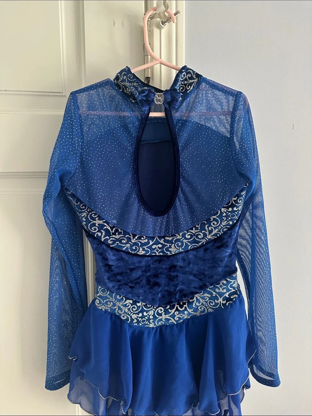 Girls' Royal Blue Long Sleeve Performance Dress size 10-12 worn twice